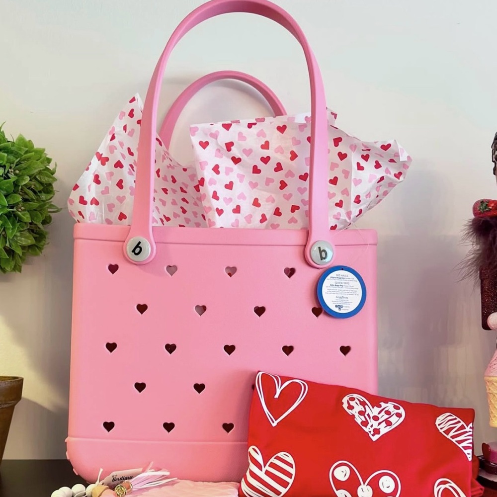 Pink Bubblegum Hearts Bogg Bag, Baby Bogg Bag Valentine Special Edition